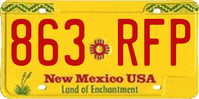 NM license plate 863RFP