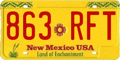 NM license plate 863RFT