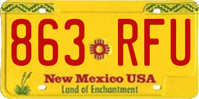 NM license plate 863RFU
