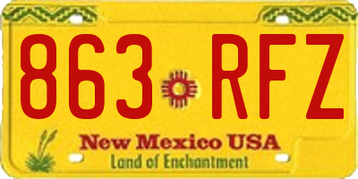 NM license plate 863RFZ