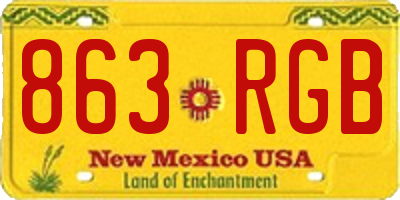 NM license plate 863RGB