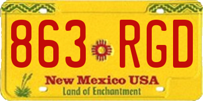 NM license plate 863RGD