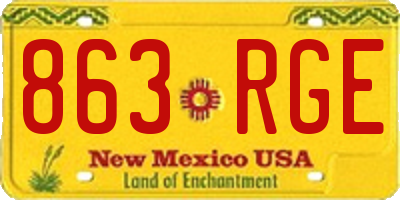 NM license plate 863RGE