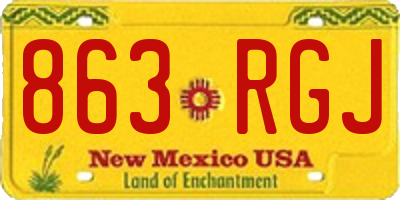 NM license plate 863RGJ
