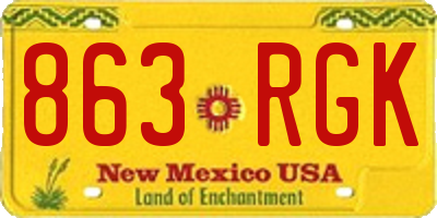 NM license plate 863RGK