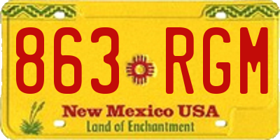 NM license plate 863RGM