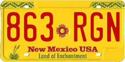 NM license plate 863RGN