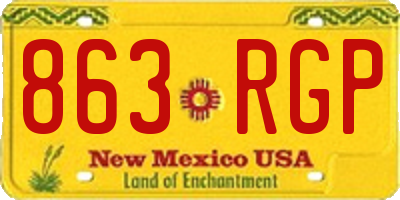 NM license plate 863RGP