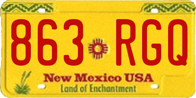 NM license plate 863RGQ