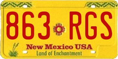 NM license plate 863RGS