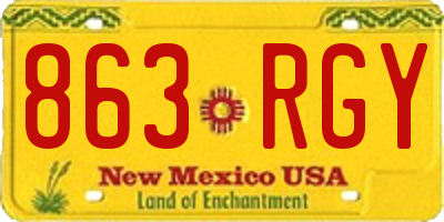 NM license plate 863RGY