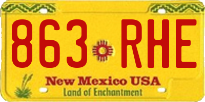 NM license plate 863RHE