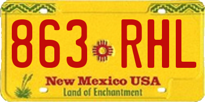 NM license plate 863RHL