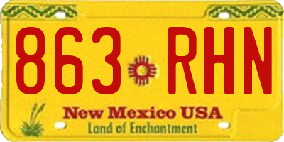 NM license plate 863RHN