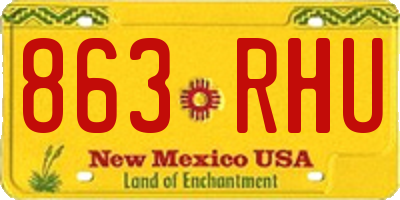 NM license plate 863RHU