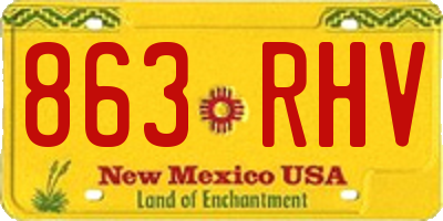 NM license plate 863RHV
