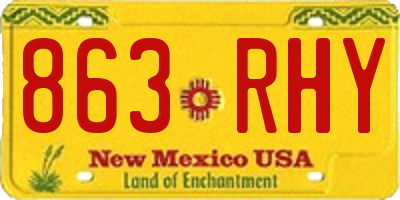 NM license plate 863RHY