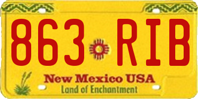 NM license plate 863RIB