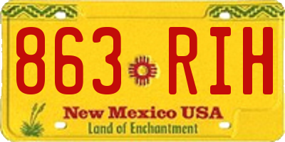 NM license plate 863RIH