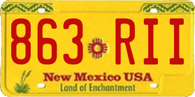 NM license plate 863RII