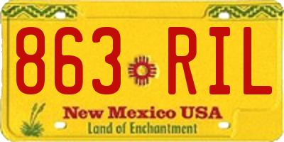 NM license plate 863RIL