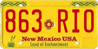 NM license plate 863RIO