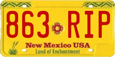 NM license plate 863RIP