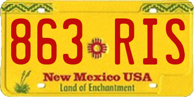 NM license plate 863RIS