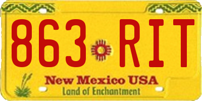 NM license plate 863RIT