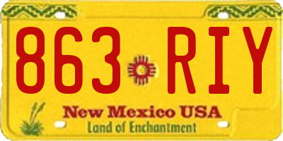 NM license plate 863RIY