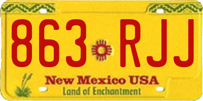 NM license plate 863RJJ
