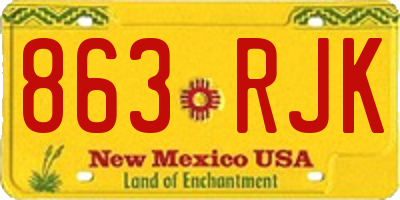 NM license plate 863RJK