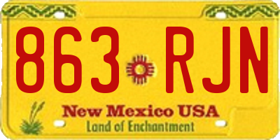 NM license plate 863RJN