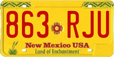 NM license plate 863RJU