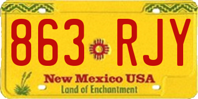 NM license plate 863RJY