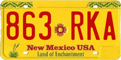 NM license plate 863RKA