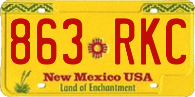 NM license plate 863RKC