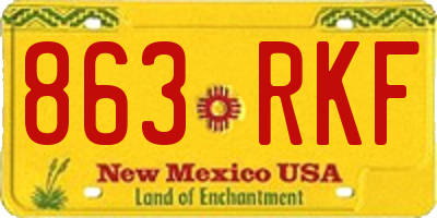 NM license plate 863RKF
