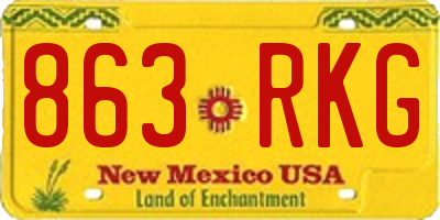 NM license plate 863RKG