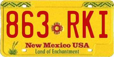 NM license plate 863RKI