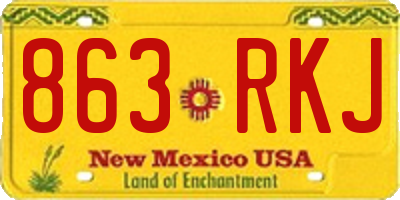 NM license plate 863RKJ