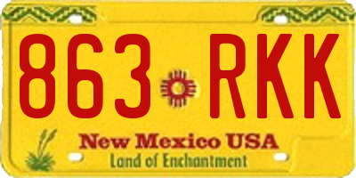 NM license plate 863RKK