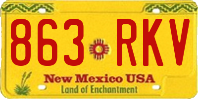 NM license plate 863RKV