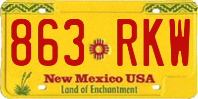 NM license plate 863RKW