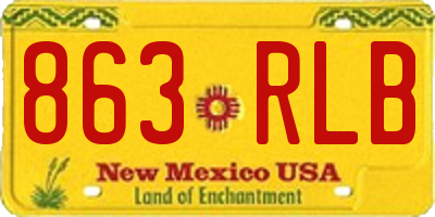 NM license plate 863RLB