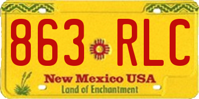 NM license plate 863RLC