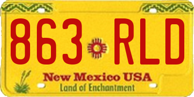 NM license plate 863RLD