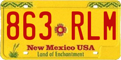 NM license plate 863RLM