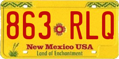 NM license plate 863RLQ