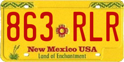 NM license plate 863RLR